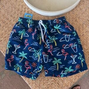 Chubbies Neon Tropical Print Swim Trunks